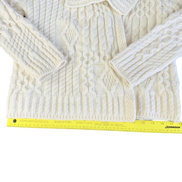 Aran Islands Knitwear 100% Wool Cable‑Knit Cardigan XS – Artisan Irish Sweater - Picture 11 of 11